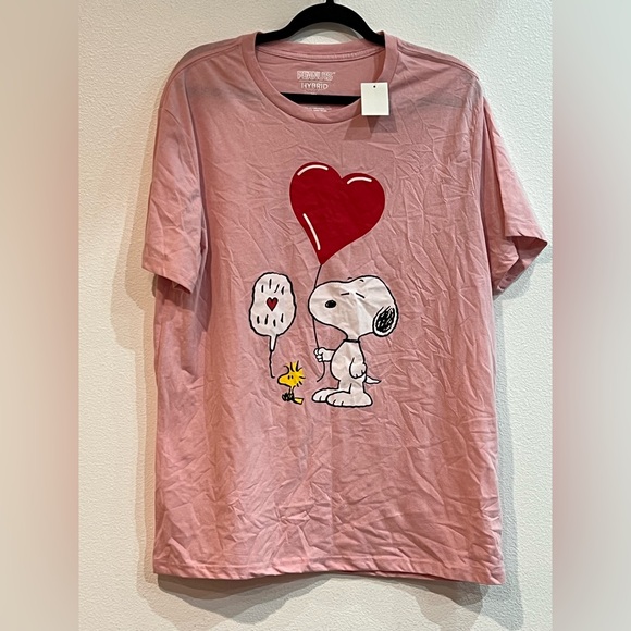 SNOOPY Graphic Tee PEANUTS HYBRID APPAREL Pink Peanuts TShirt- Size XL - Picture 4 of 6